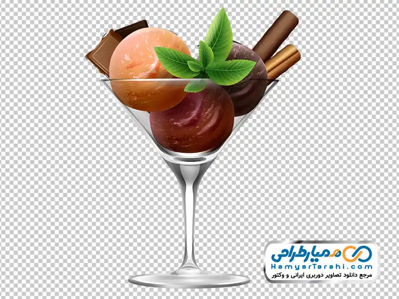تصویر png بستنی اسکوپی در جام شیشه ای پایه دار دانلود عکس png بستنی اسکوپی در جام شیشه ای پایه دار