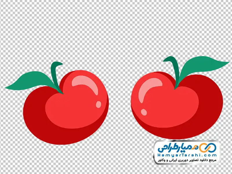 نقاشی سیب قرمز با فرمت png تصویر نقاشی سیب قرمز