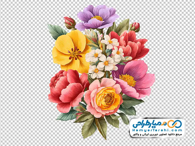 عکس png گل های نقاشی شده دانلود تصویر png گل های نقاشی شده