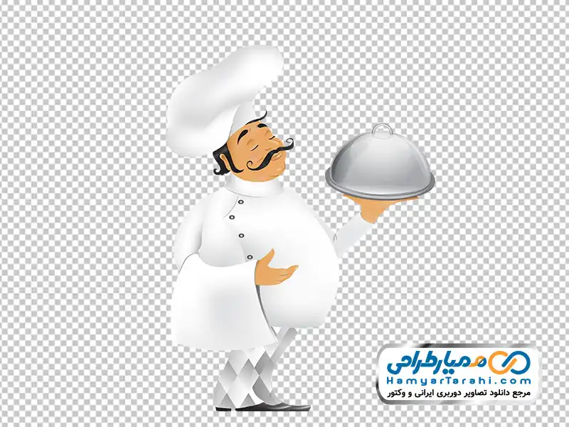 عکس وکتوری سرآشپز با بشقاب رستورانی دانلود تصویر وکتوری سرآشپز با بشقاب رستورانی