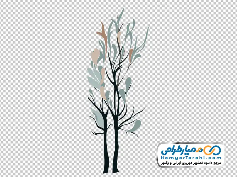 تصویر نقاشی درخت پاییزی کم برگ عکس درخت پاییزی کم برگ با فرمت png
