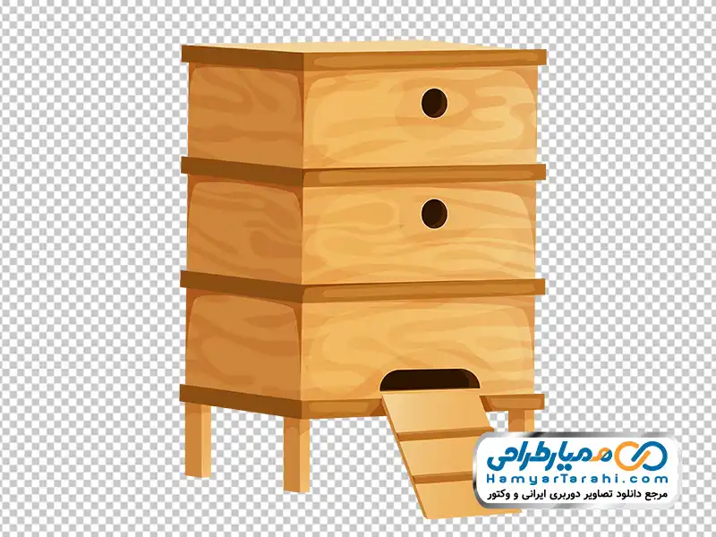 عکس وکتوری کندوی چوبی زنبور عسل تصویر وکتوری کندوی چوبی زنبور عسل با فرمت png