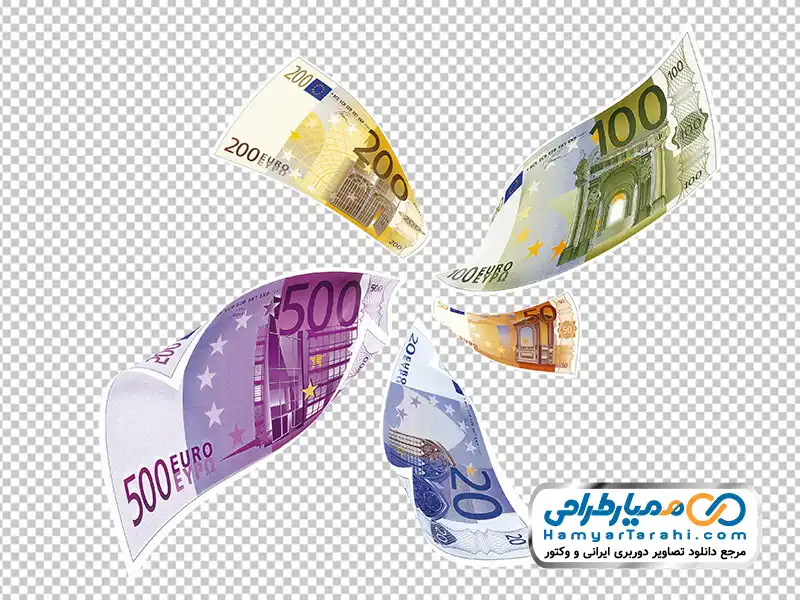 عکس با کیفیت ریزش اسکناس های یورو با فرمت png دانلود عکس با کیفیت ریزش اسکناس های یورو