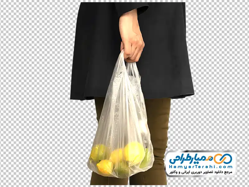 دانلود تصویر png کیسه خرید لیموترش در دست خانم تصویر با کیفیت کیسه خرید لیموترش در دست خانم