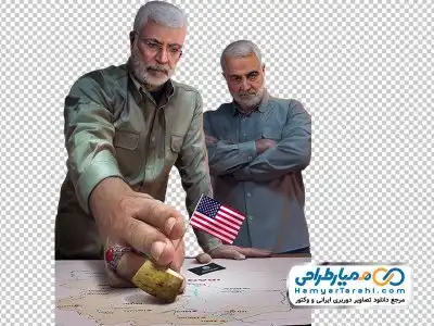 نقاشی شهید سلیمانی و شهید ابومهدی المهندس