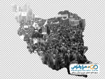 تصویر با کیفیت نقشه ایران با تصویر تظاهرات