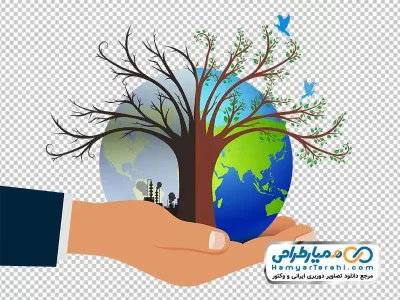 دانلود تصویر وکتوری درخت در دست