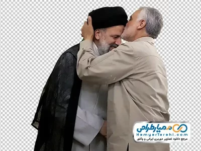 تصویر سردار سلیمانی در حال بوسیدن ابراهیم رئیسی