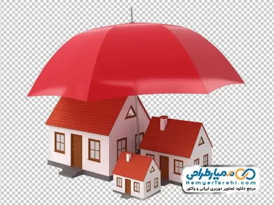 تصویر وکتوری خانه زیر چتر