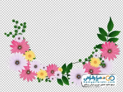 فایل png نقاشی گوشه حاشیه گل