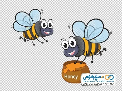 دانلود عکس png زنبور کارتونی با عسل