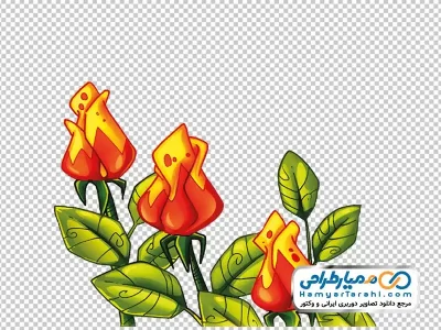 فایل png گل های زرد و نارنجی
