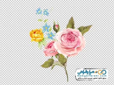 فایل png دسته گل رز زیبا