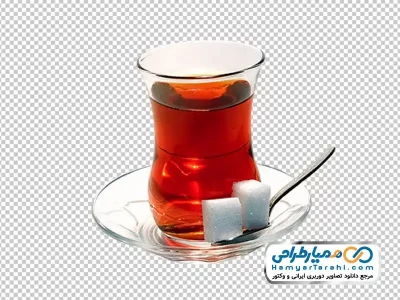 تصویر با کیفیت استکان چای با قند