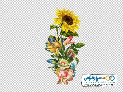 دانلود تصویر با کیفیت گل آفتابگردان آبرنگی