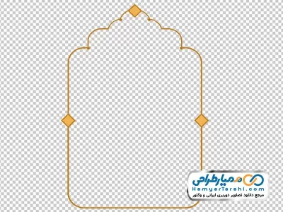 دوربری تصویر قاب سبز اسلیمی طلایی