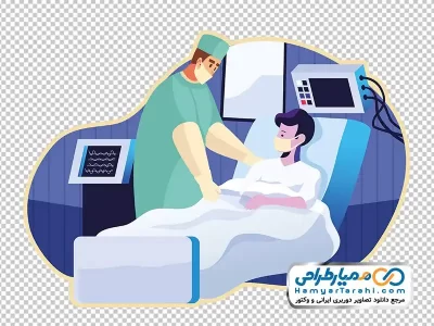 دانلود تصویر وکتوری پزشک و بیمار