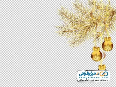 دانلود عکس png تزئینات طلایی کریسمس