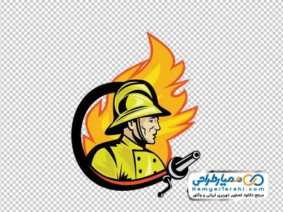 دانلود تصویر وکتوری شعله آتش و آتش نشان