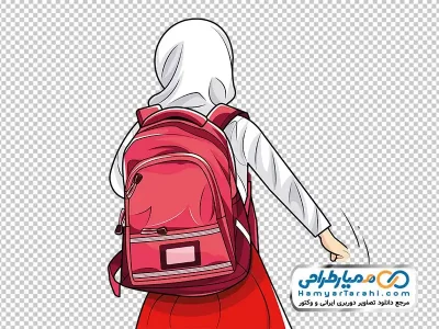 دانلود تصویر وکتوری دانش آموز دختر
