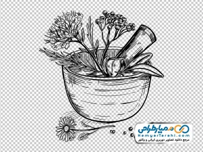 دانلود تصویر سیاه و سفید هاون عطاری