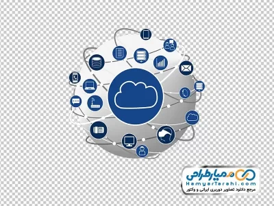 تصویر وکتوری آیکون های فضای ابری با فرمت png