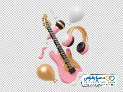 دانلود تصویر وکتوری گیتار و میکروفون
