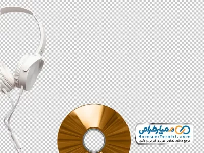 دانلود تصویر png هدفون سیمی با CD