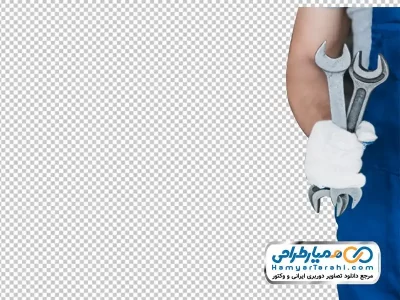 تصویر با کیفیت تعمیرکار با آچار
