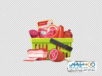 دانلود تصویر وکتوری مواد پروتئینی داخل سبد خرید