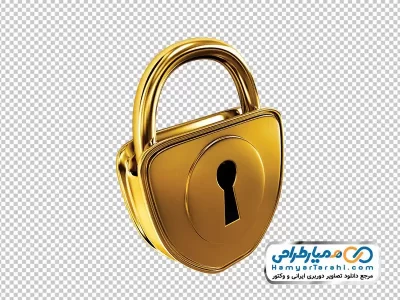 عکس png قفل طلایی