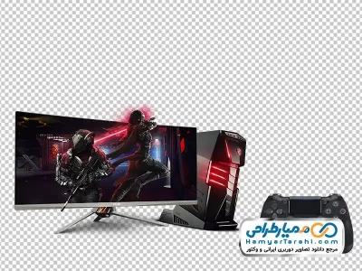 تصویر دوربری سیستم گیمینگ با دسته ps4