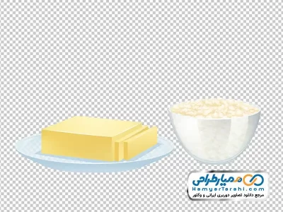 تصویر وکتوری کره و خامه با فرمت png