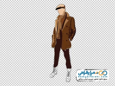 تصویر وکتوری مانکن مرد با لباس زمستانه