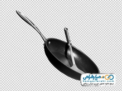 تصویر بدون پس زمینه ماهیتابه با کفگیر