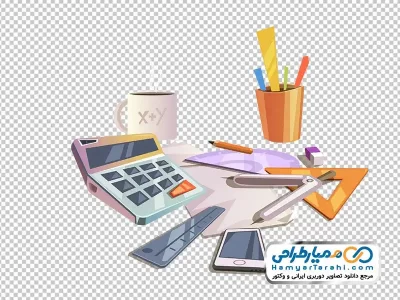 دانلود عکس وکتوری لوازم التحریر و ماشین حساب