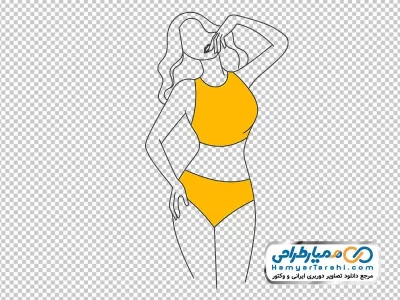 دانلود تصویر وکتوری زن با لباس زیر