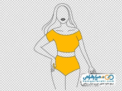 دانلود تصویر وکتوری خانم با نیم تنه و شورت