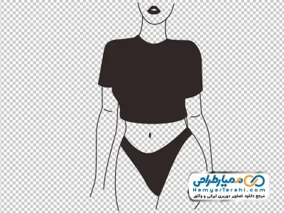 تصویر وکتوری خانم با نیم تنه