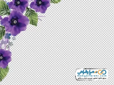 تصویر png حاشیه گل بنفش