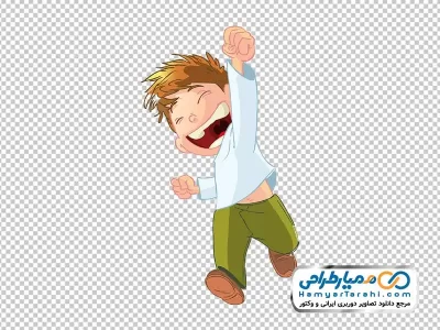 عکس وکتوری پسر بچه در حال شادی کردن
