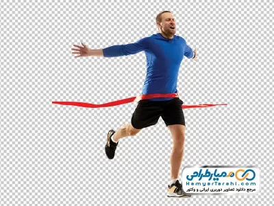 دانلود تصویر png مرد دونده نفر اول مسابقه