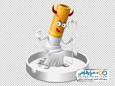دانلود تصویر وکتوری سیگار به شکل شیطان شاخ دار