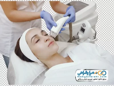 تصویر دوربری خانم در حال لیزر موهای صورت