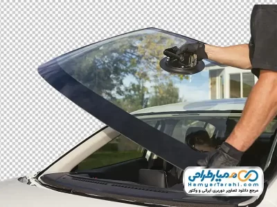 دانلود تصویر png مرد در حال تعویض شیشه ماشین