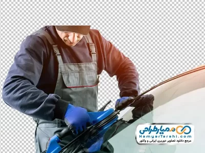 تصویر با کیفیت تعویض کردن شیشه ماشین