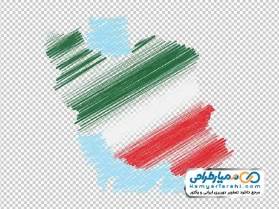 دانلود تصویر png نقشه ایران به رنگ پرچم