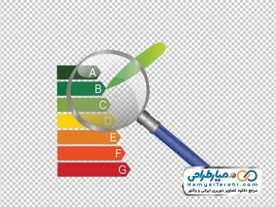 تصویر png برچسب مصرف انرژی و ذره بین