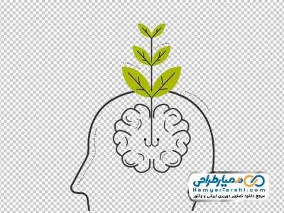 عکس وکتوری گیاه در حال رشد در سر و مغز انسان