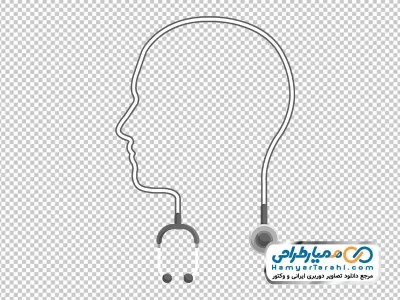 دانلود تصویر وکتوری سر انسان با گوشی پزشکی